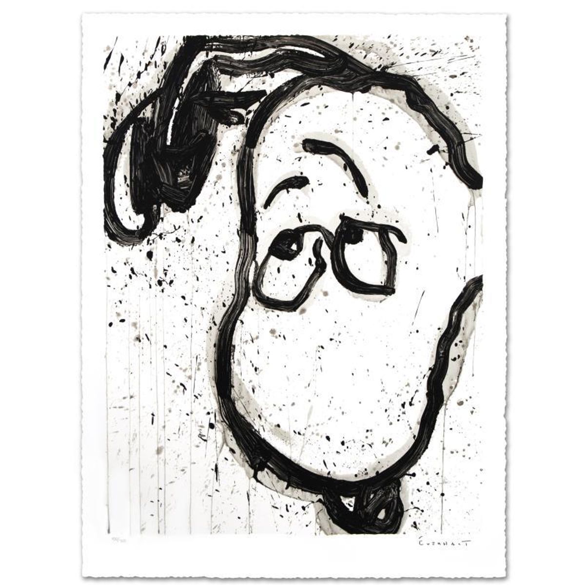I Can't Believe my Ears, Darling Limited Edition Hand Pulled Original Lithograph by Renowned Charles Schulz Protege, Tom Everhart. Numbered and Hand Signed by the Artist, with Certificate of
