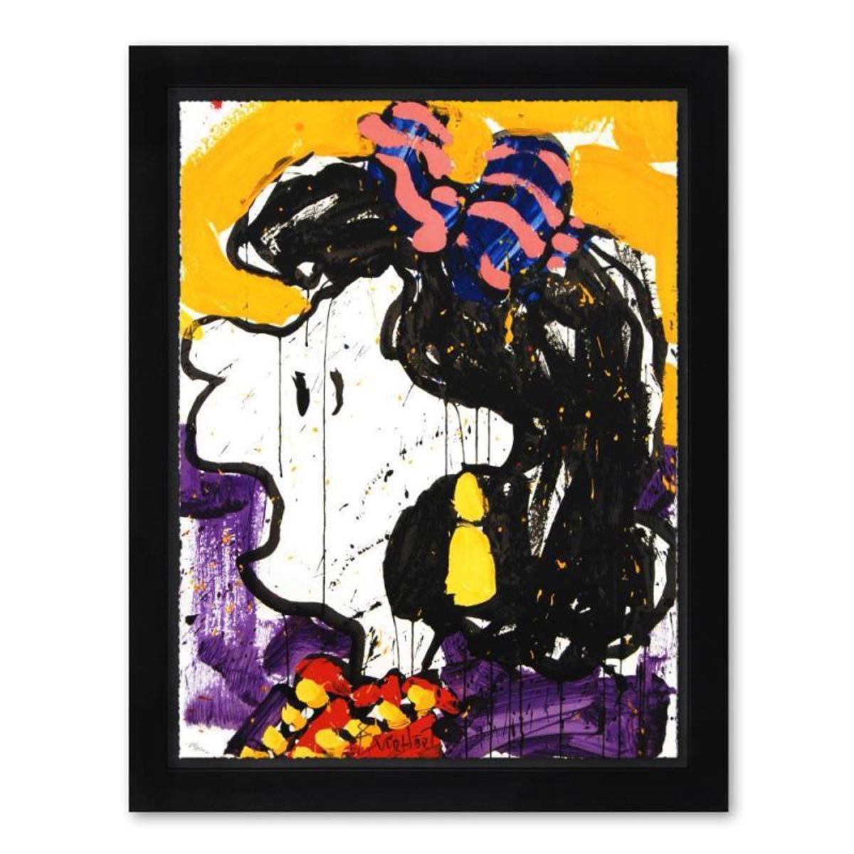 Tom Everhart, "Glam Slam" Framed Limited Edition Hand Pulled Original Lithograph. Hand Signed, with Letter of Authenticity.