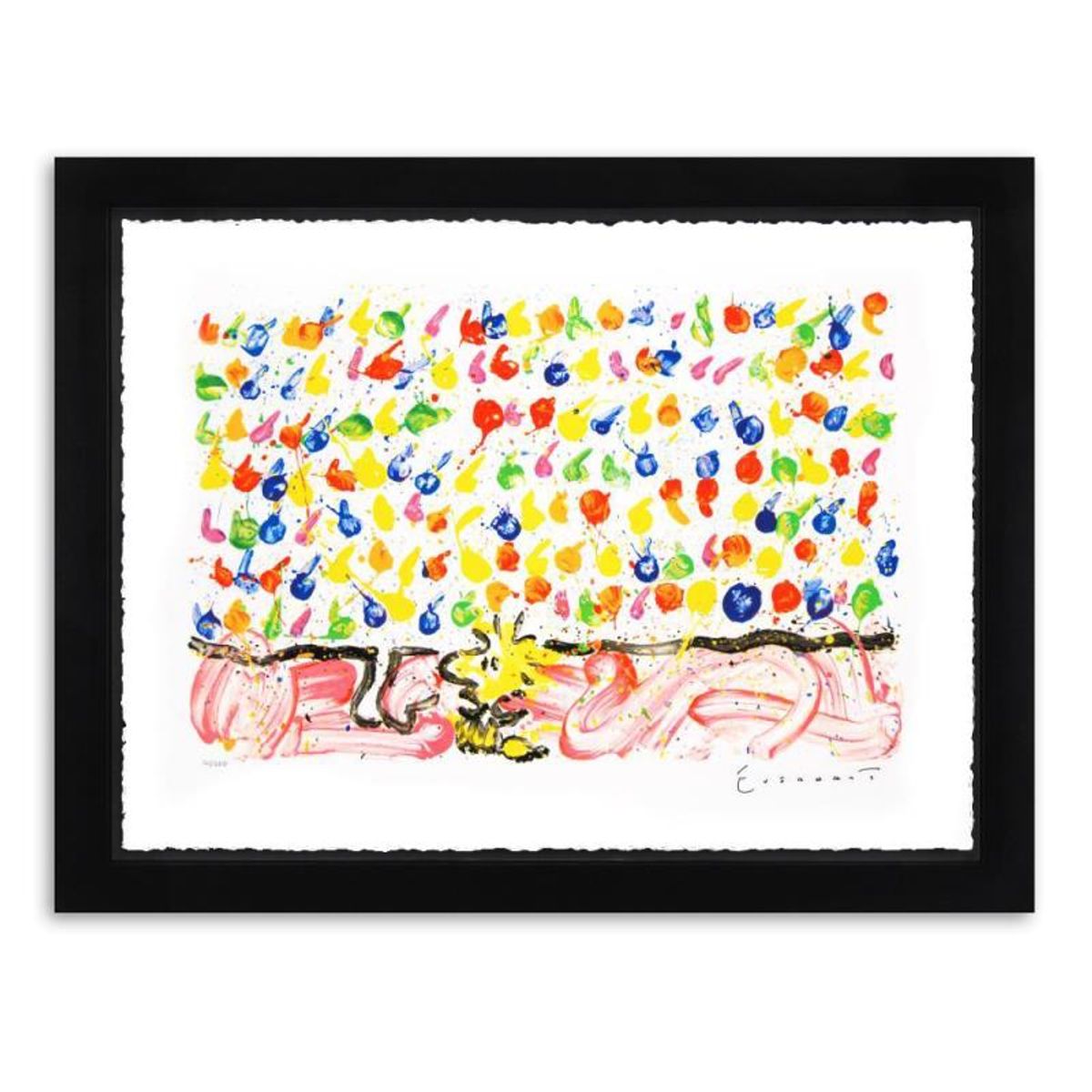 Tom Everhart, "Tweet Tweet" Framed Limited Edition Hand Pulled Original Lithograph. Hand Signed, with Letter of Authenticity.