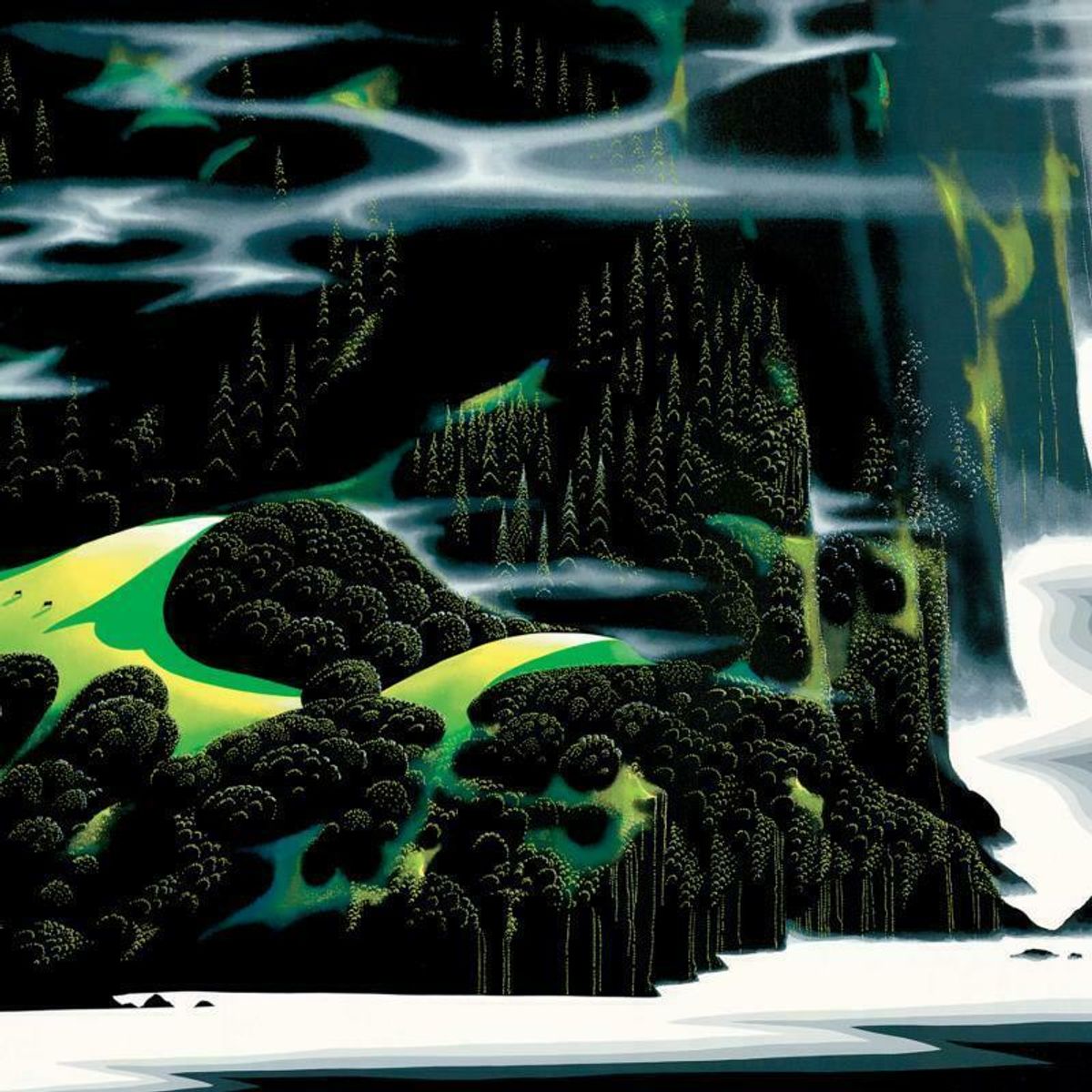 Eyvind Earle (1916-2000), "Haze Of Early Spring" Limited Edition Serigraph on Paper; Numbered & Hand Signed; with Certificate of Authenticity.