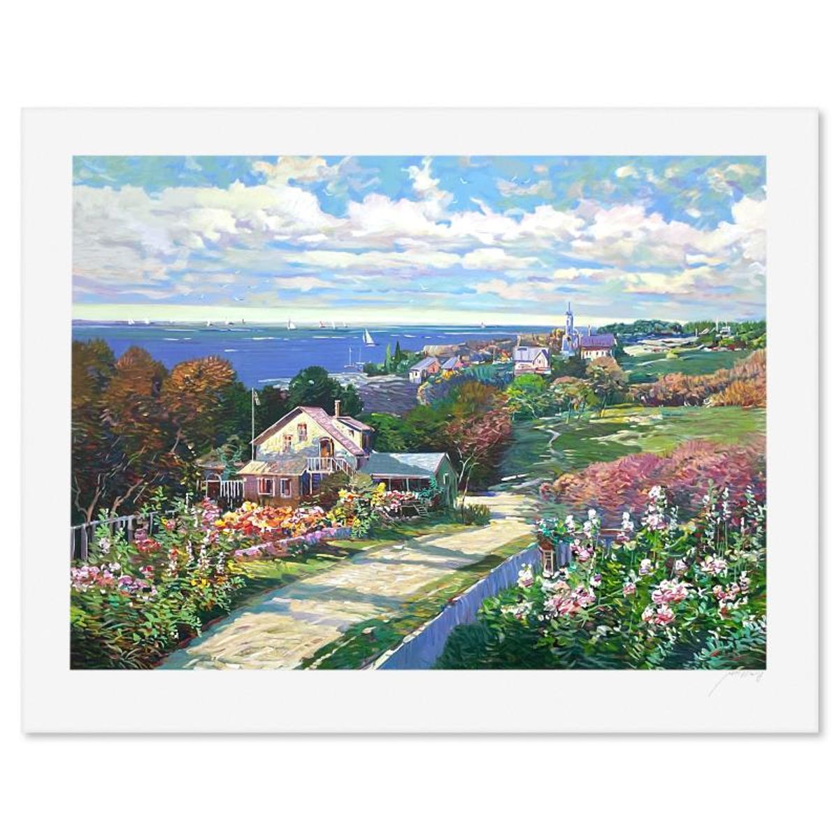 Ming Feng, "Seaside Vista" Limited Edition Printer's Proof Serigraph, Numbered and Hand Signed with Letter of Authenticity