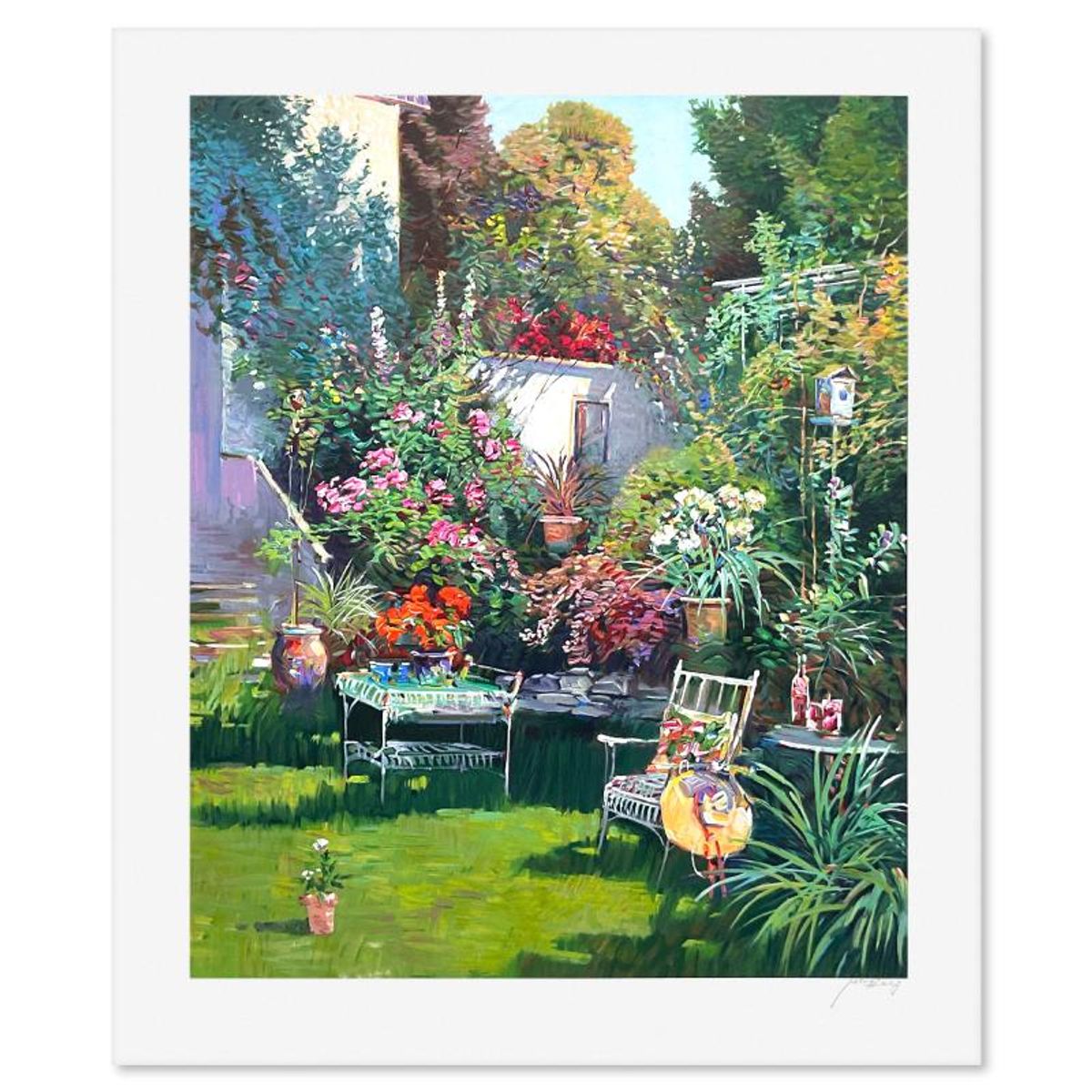 Ming Feng, "Retreat in Bloom" Limited Edition Printer's Proof Serigraph, Numbered and Hand Signed with Letter of Authenticity