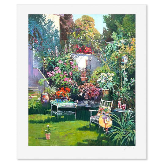 Ming Feng, "Retreat in Bloom" Limited Edition Printer's Proof Serigraph, Numbered and Hand Signed with Letter of Authenticity