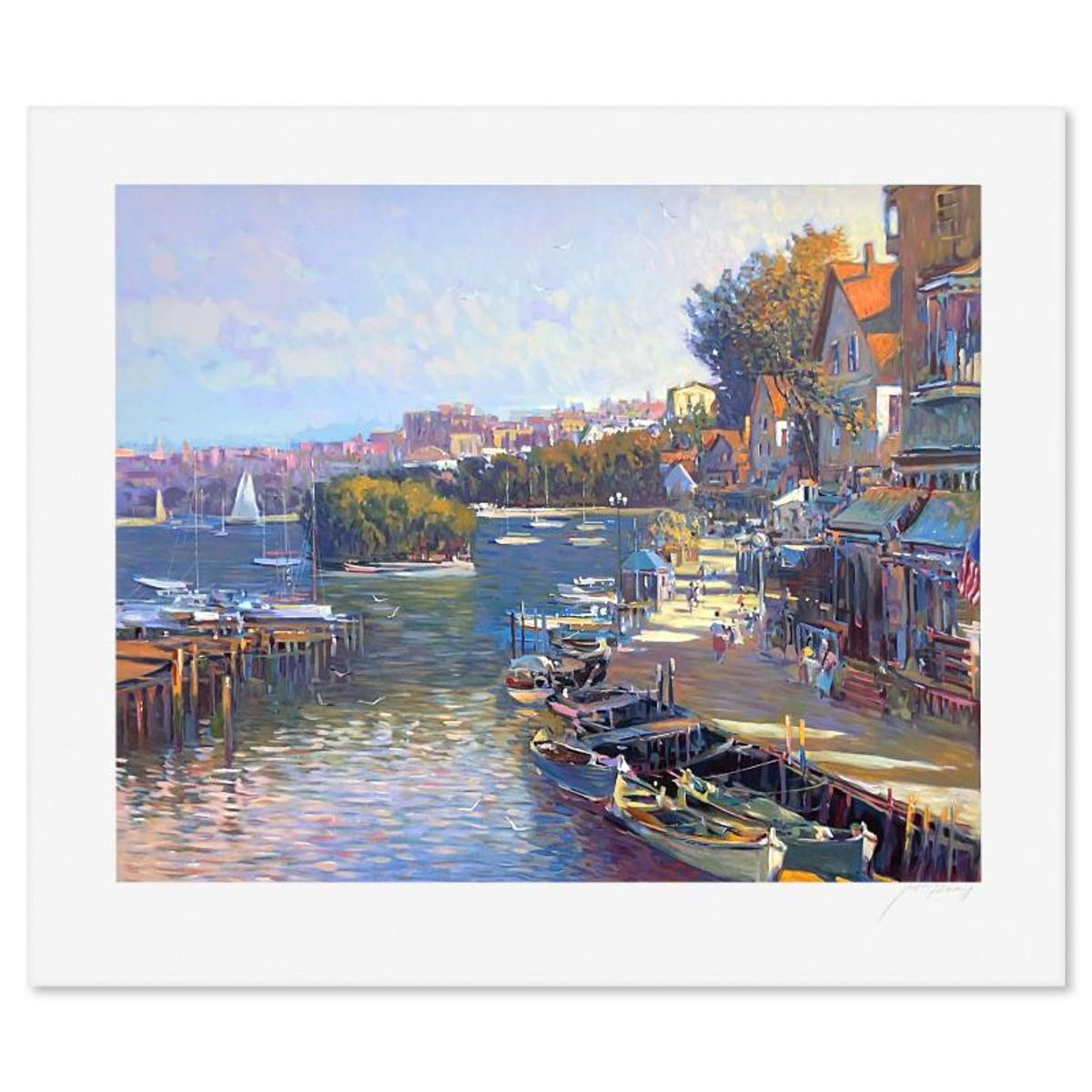 Ming Feng, "Bay Side Village" Limited Edition Printer's Proof Serigraph, Numbered and Hand Signed with Letter of Authenticity