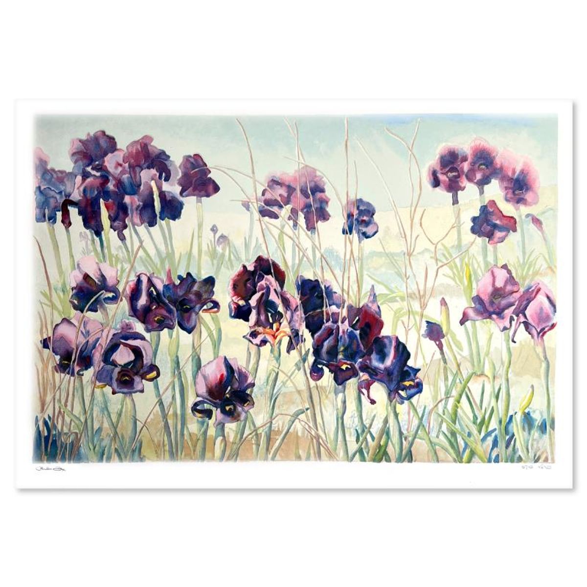 Perla Fox, "Iris" Hand Signed Limited Edition Serigraph with Letter of Authenticity.