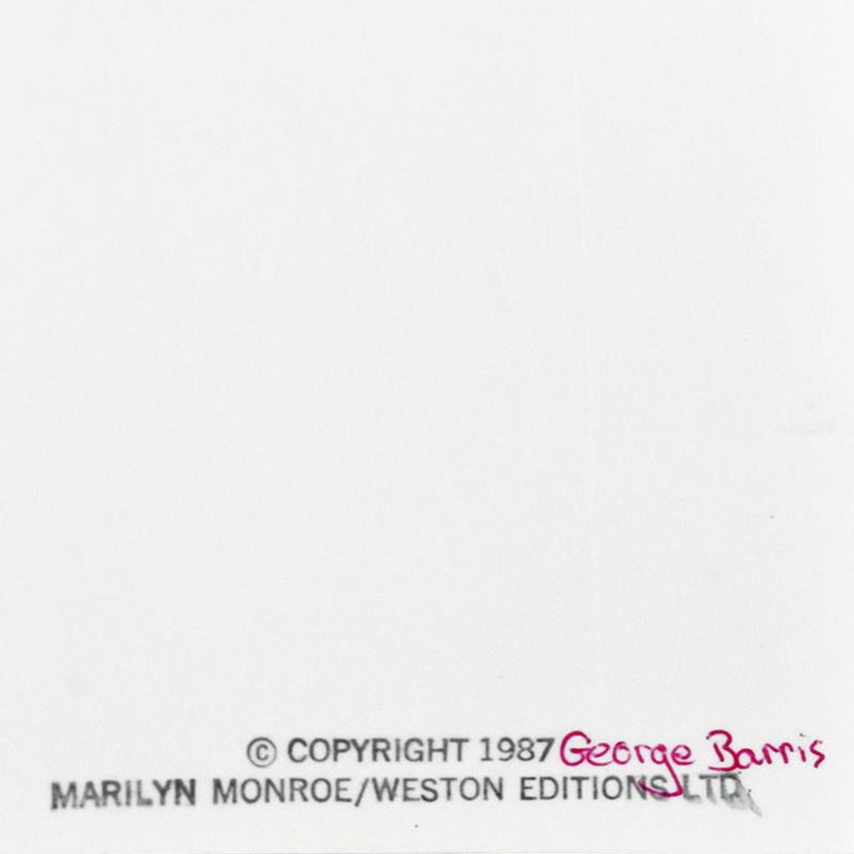 George Barris (1922-2016), "Marilyn Monroe: The Last Shoot" Photograph Printed from the Original Negative, Hand Signed and with Letter of Authenticity