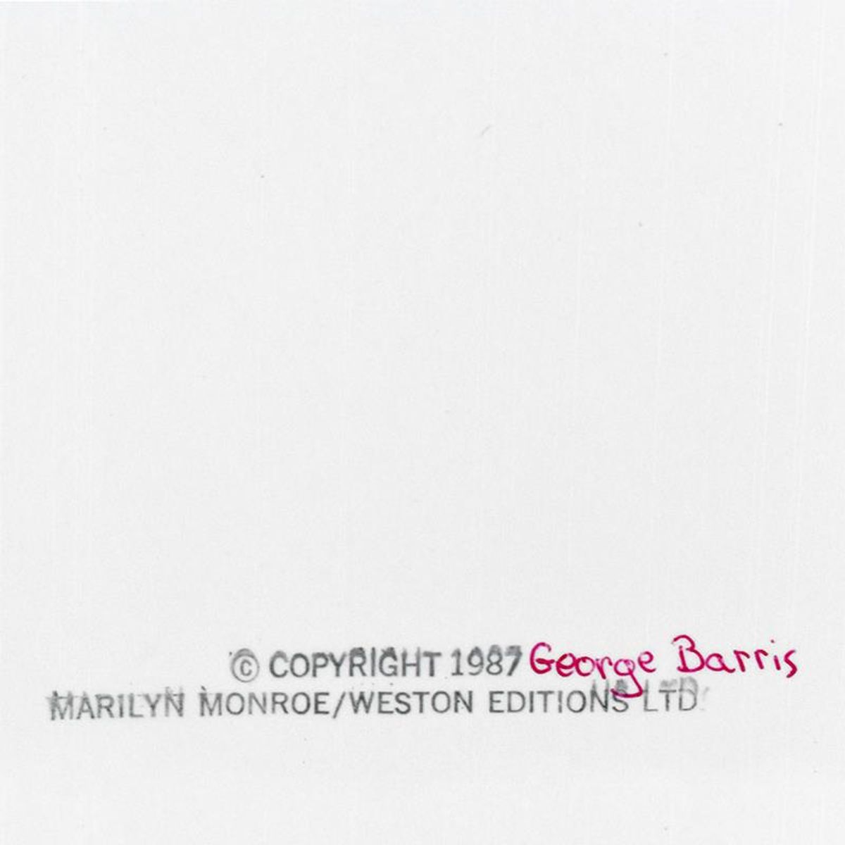 George Barris (1922-2016), "Marilyn Monroe: The Last Shoot" Photograph Printed from the Original Negative, Hand Signed and with Letter of Authenticity