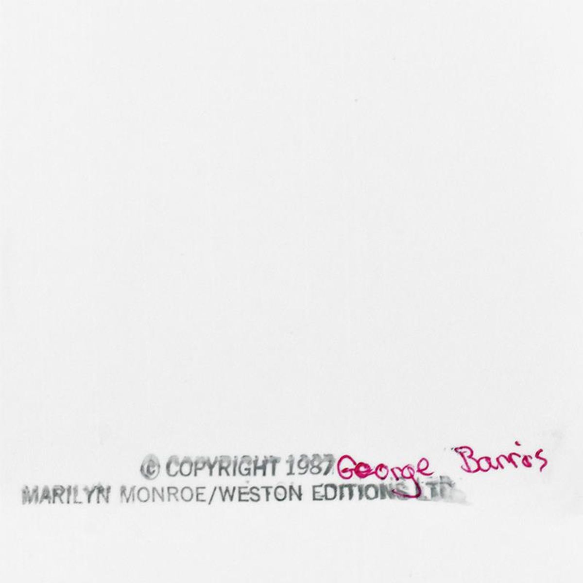 George Barris (1922-2016), "Marilyn Monroe: The Last Shoot" Photograph Printed from the Original Negative, Hand Signed and with Letter of Authenticity