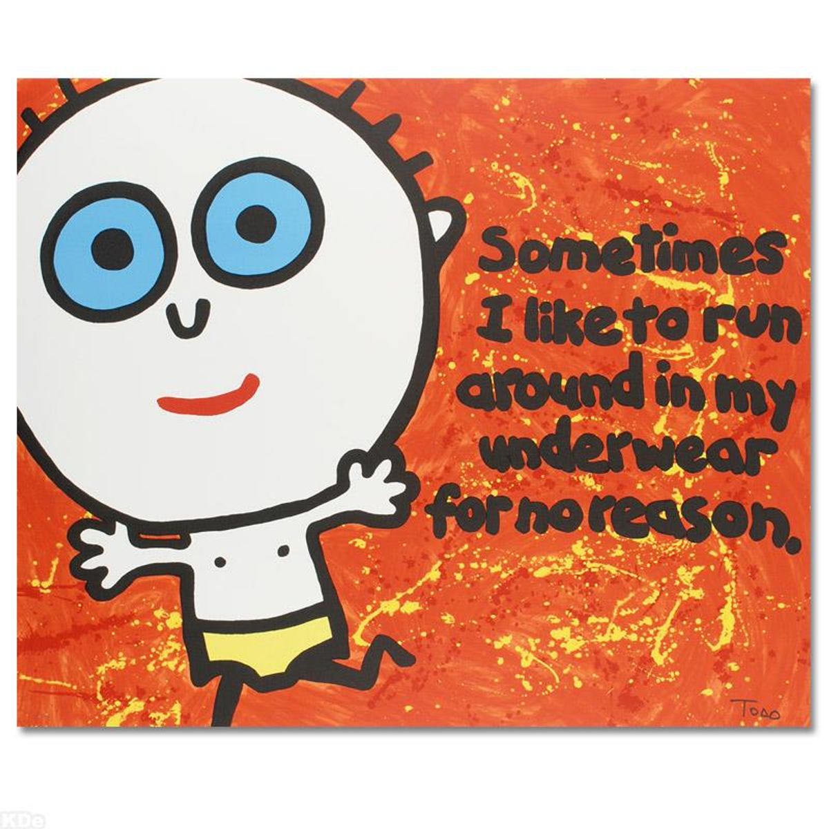 Sometimes I Like to Run Limited Edition Lithograph by Todd Goldman, Numbered and Hand Signed with Certificate of Authenticity.
