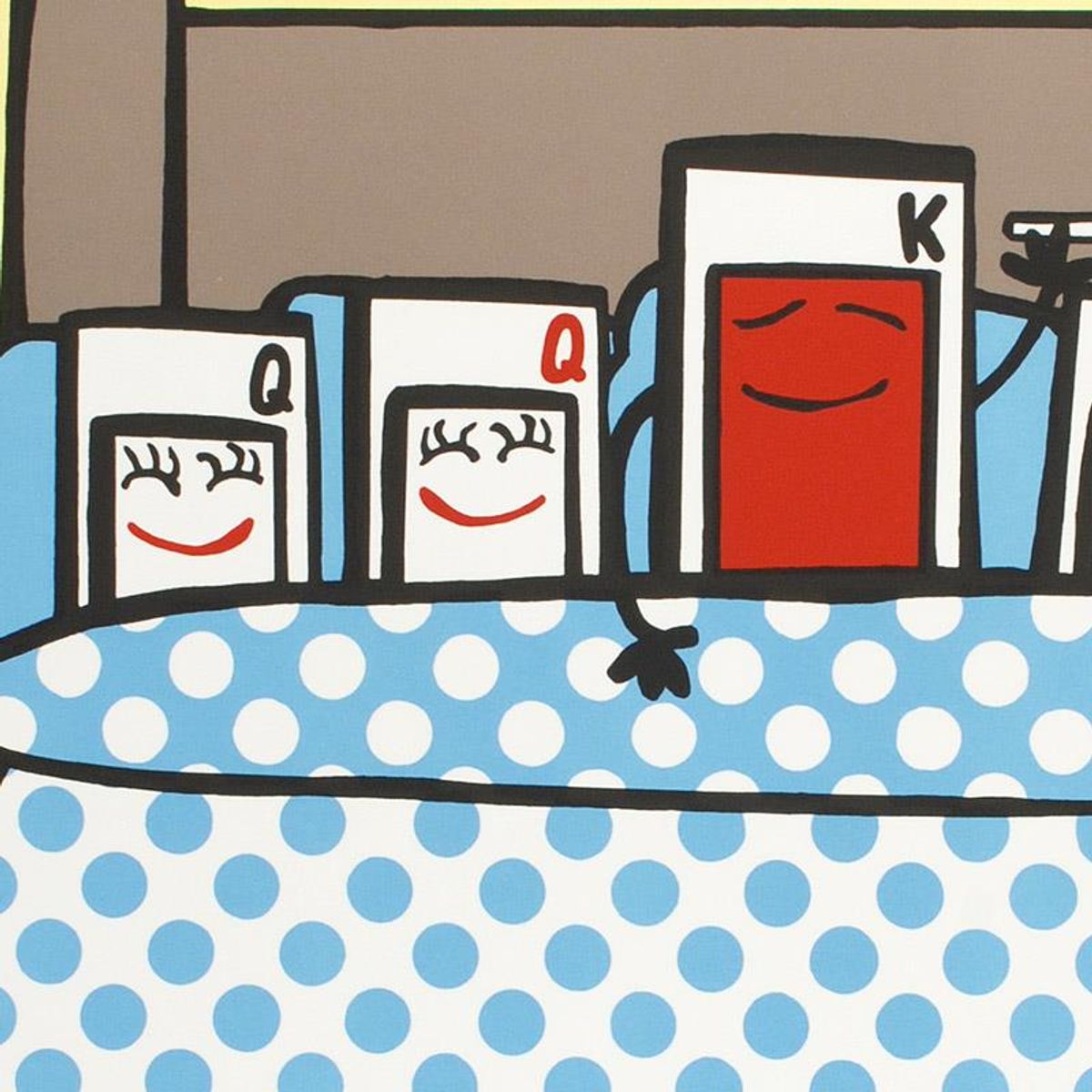 Five Card Stud Limited Edition Lithograph by Todd Goldman, Numbered and Hand Signed with Certificate of Authenticity.