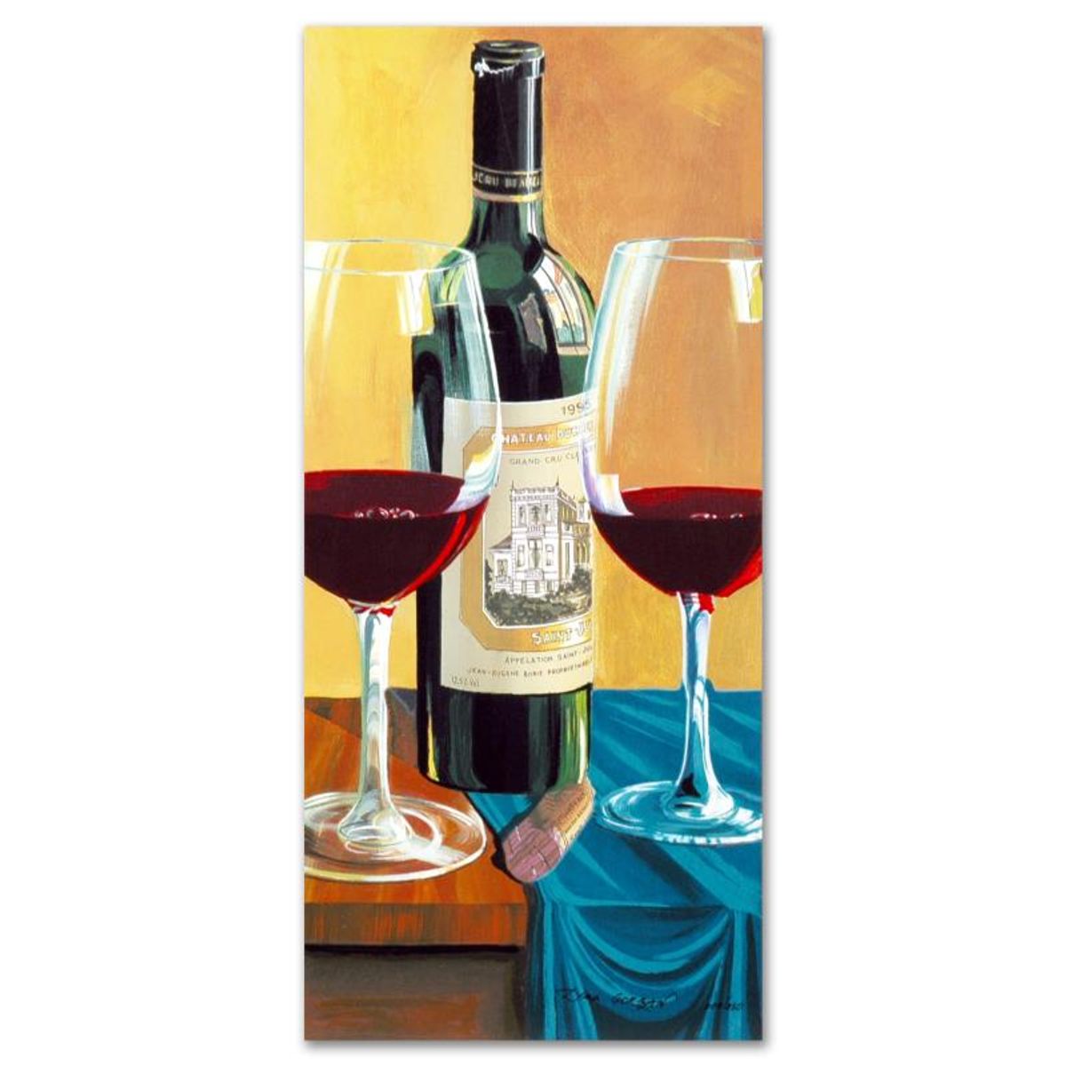 Wine For Two Limited Edition Serigraph by Dima Gorban, Numbered and Hand Signed with Certificate of Authenticity!