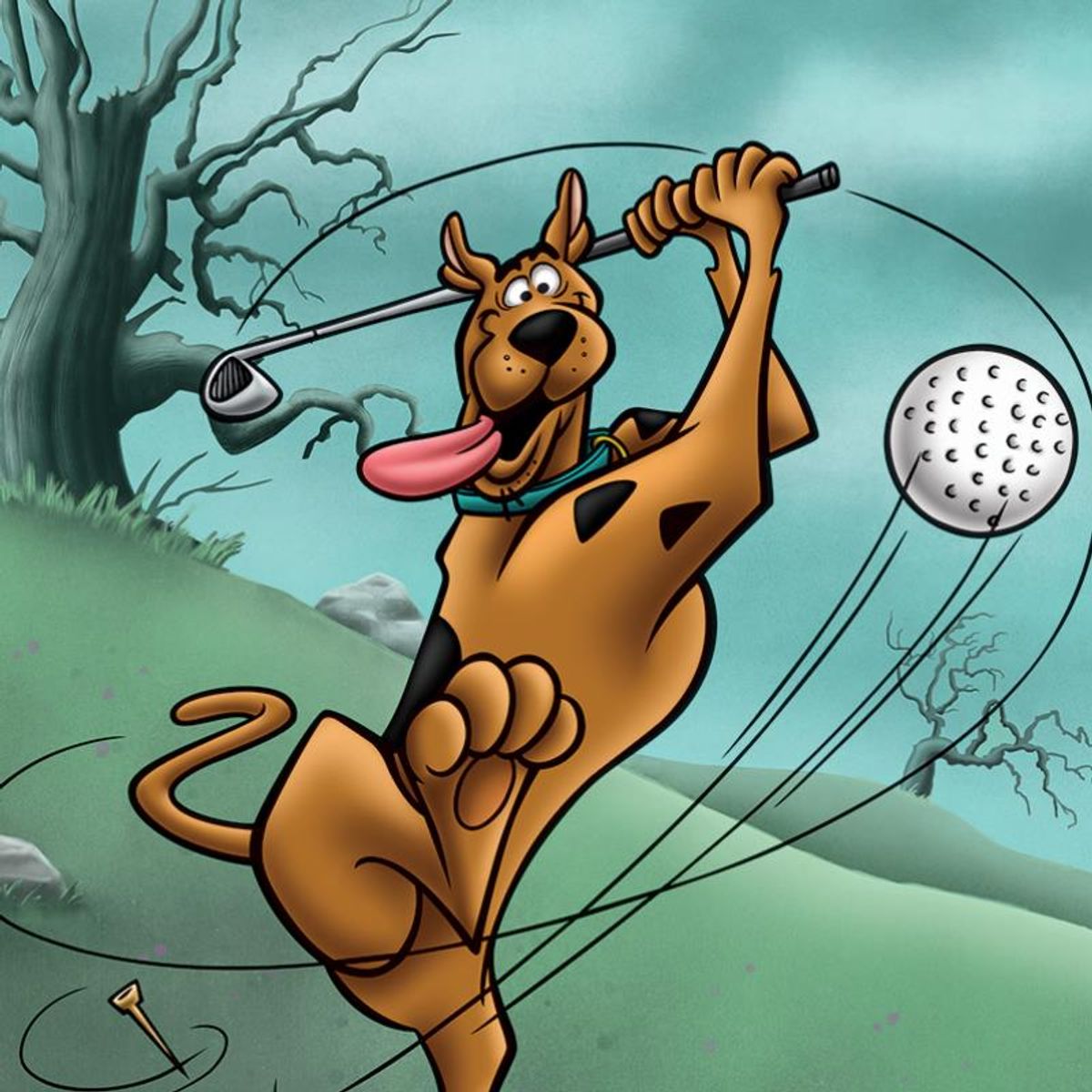 Scooby Golf Numbered Limited Edition Giclee from Hanna-Barbera with Certificate of Authenticity.