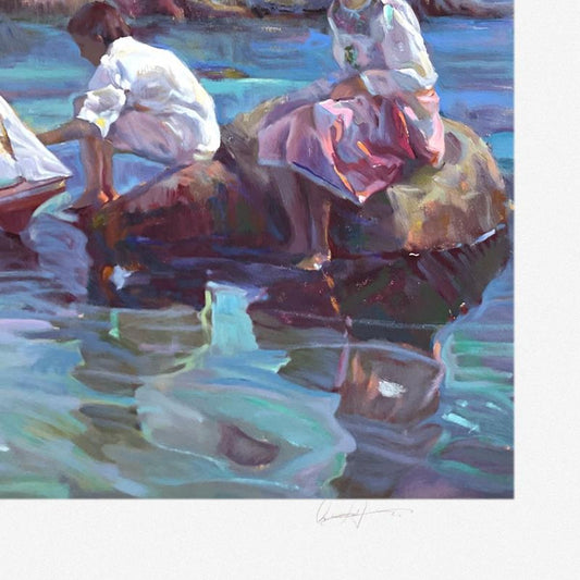 Don Hatfield, "Seashore Playground" Limited Edition Printer's Proof Serigraph, Numbered and Hand Signed with Letter of Authenticity.