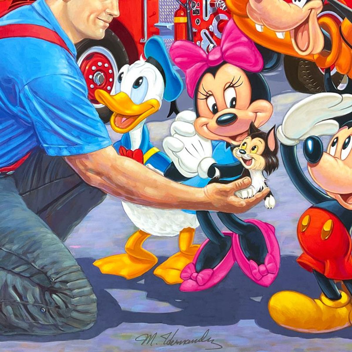 Manuel Hernandez, "Engine 55" Limited Edition Mixed Media Lithograph from Disney Fine Art, Numbered and Hand Signed with Letter of Authenticity