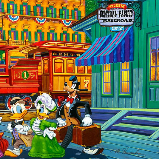 Manuel Hernandez, "Arriving In Style" Limited Edition Mixed Media Lithograph from Disney Fine Art, Numbered and Hand Signed with Letter of Authenticity