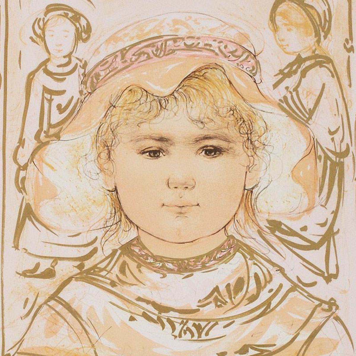 Martha Limited Edition Lithograph by Edna Hibel (1917-2014), Numbered and Hand Signed with Certificate of Authenticity.