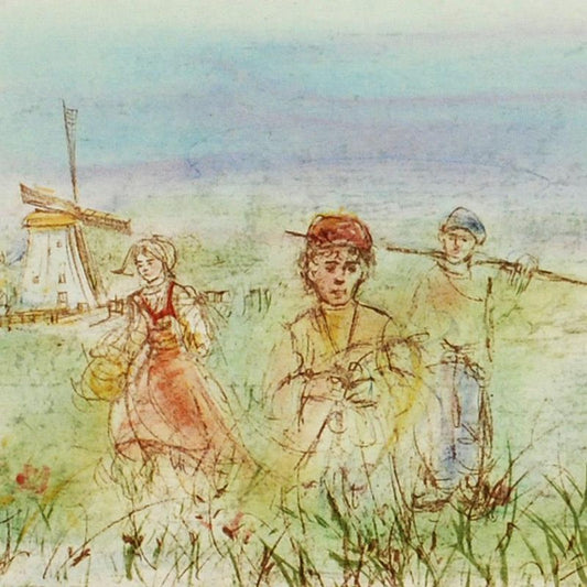 Dutch Landscape Limited Edition Lithograph by Edna Hibel (1917-2014), Numbered and Hand Signed with Certificate of Authenticity.