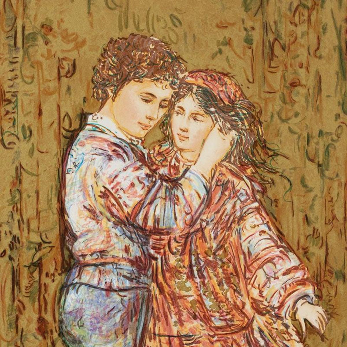 Interlude Limited Edition Serigraph by Edna Hibel (1917-2014), Numbered and Hand Signed with Certificate of Authenticity.