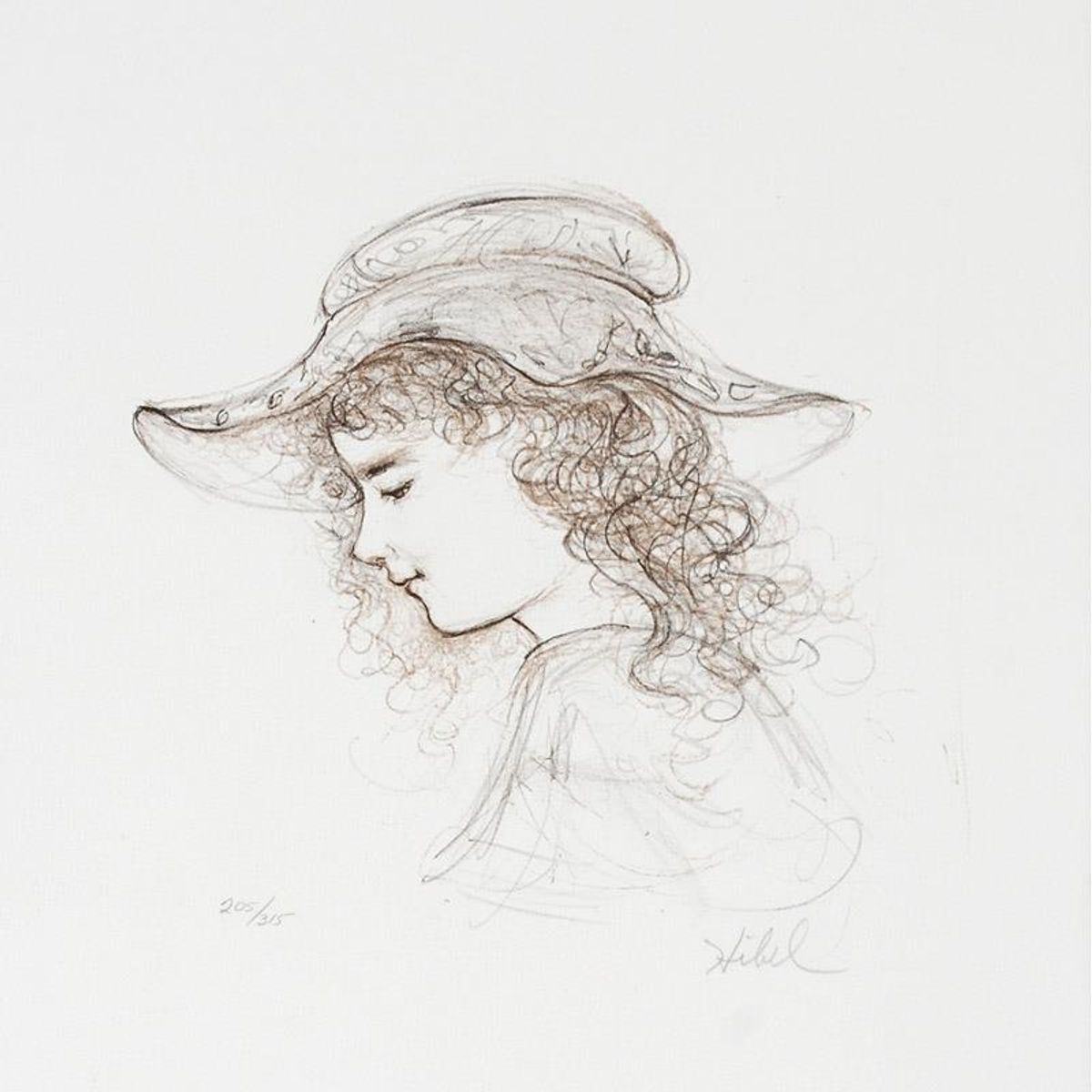 Hibel (1917-2014), "Elisabet" Limited Edition Lithograph, Numbered and Hand Signed with Certificate of Authenticity.
