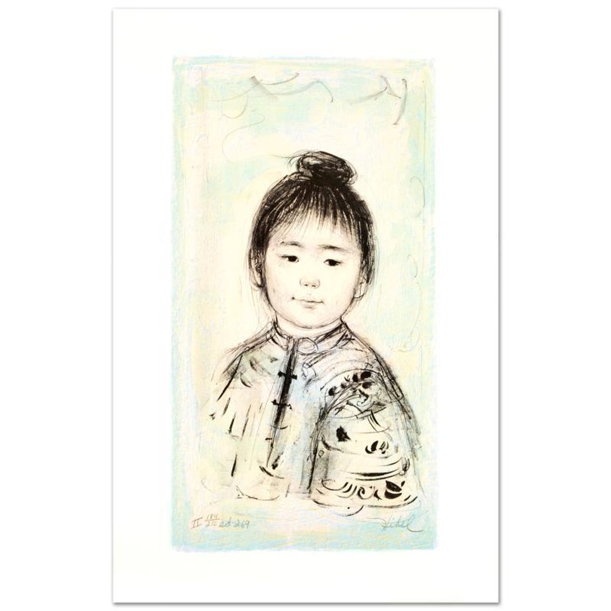 Nina Limited Edition Lithograph by Edna Hibel (1917-2014), Numbered and Hand Signed with Certificate of Authenticity.
