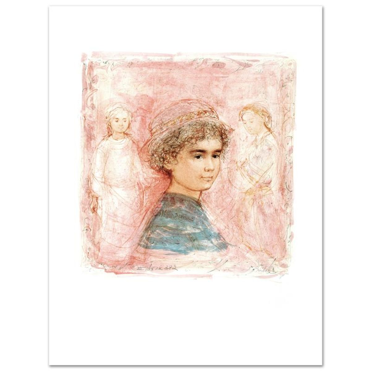 Matthew Limited Edition Lithograph by Edna Hibel (1917-2014), Numbered and Hand Signed with Certificate of Authenticity.
