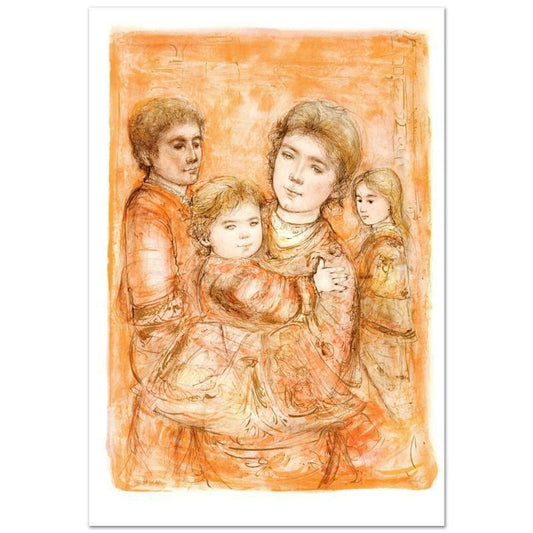Portrait of a Family Limited Edition Lithograph (28" x 40.5") by Edna Hibel (1917-2014), Numbered and Hand Signed with Certificate of Authenticity.