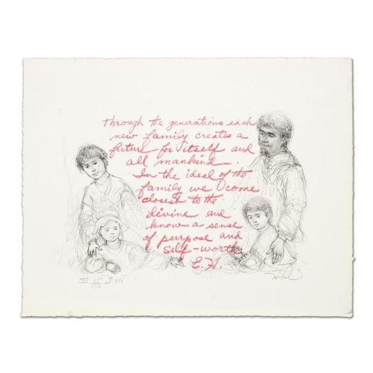 Edna Hibel (1917-2014), "The Family Suite Edition III" 4-Piece Limited Edition Lithograph Suite, Numbered and Hand Signed with Certificate of Authenticity.