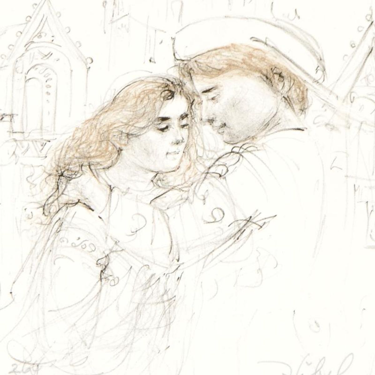 Edna Hibel (1917-2014), "Roberta and Roberto" Limited Edition Lithograph with Remarque, Numbered and Hand Signed with Certificate of Authenticity.