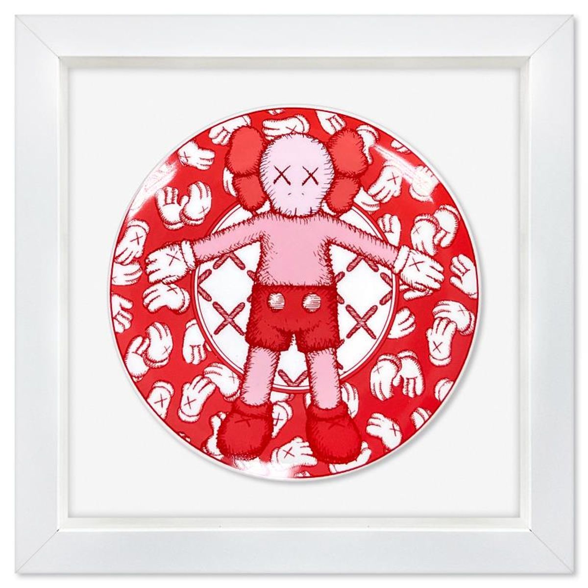 KAWS, Framed Porcelain Plate.
