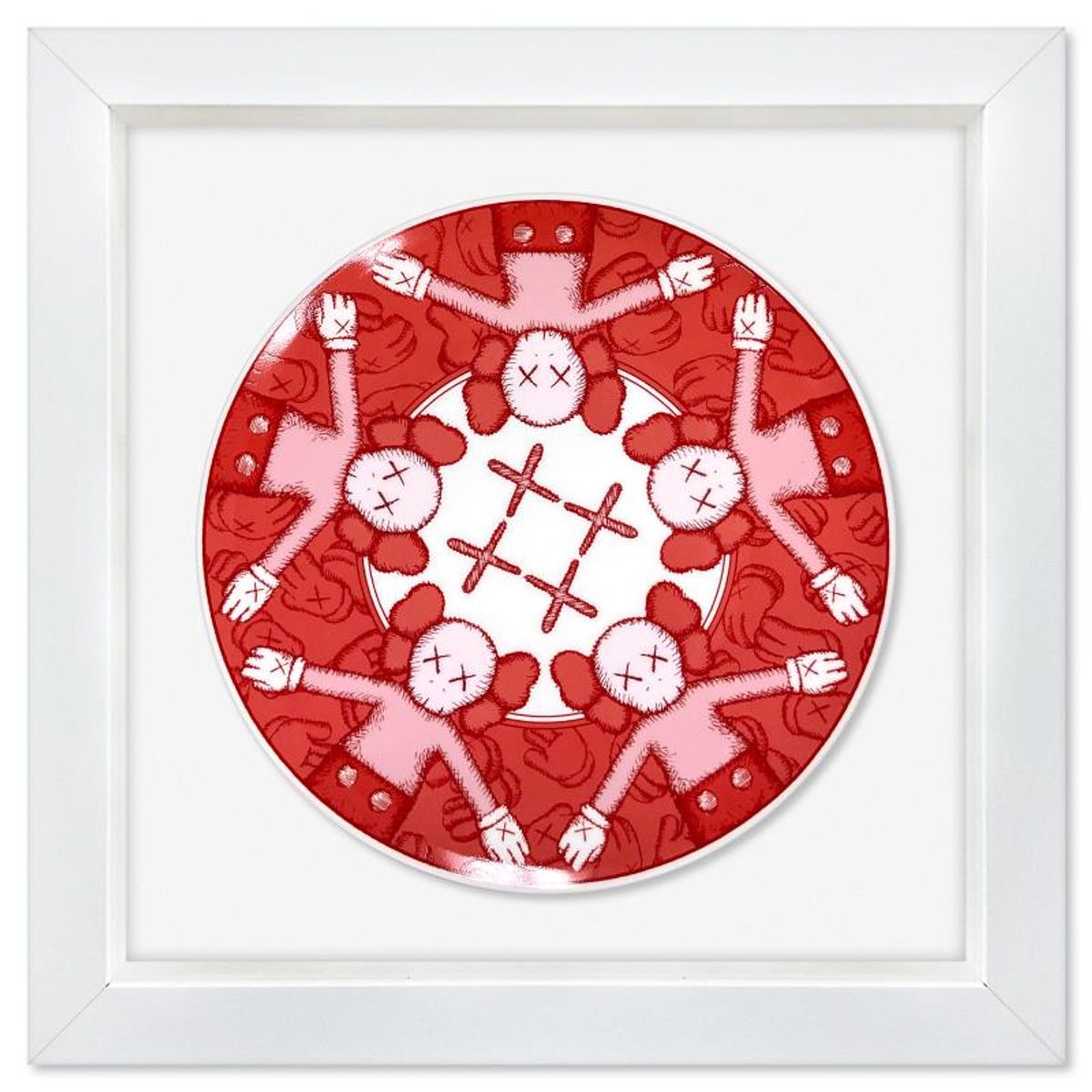 KAWS, Framed Porcelain Plate.