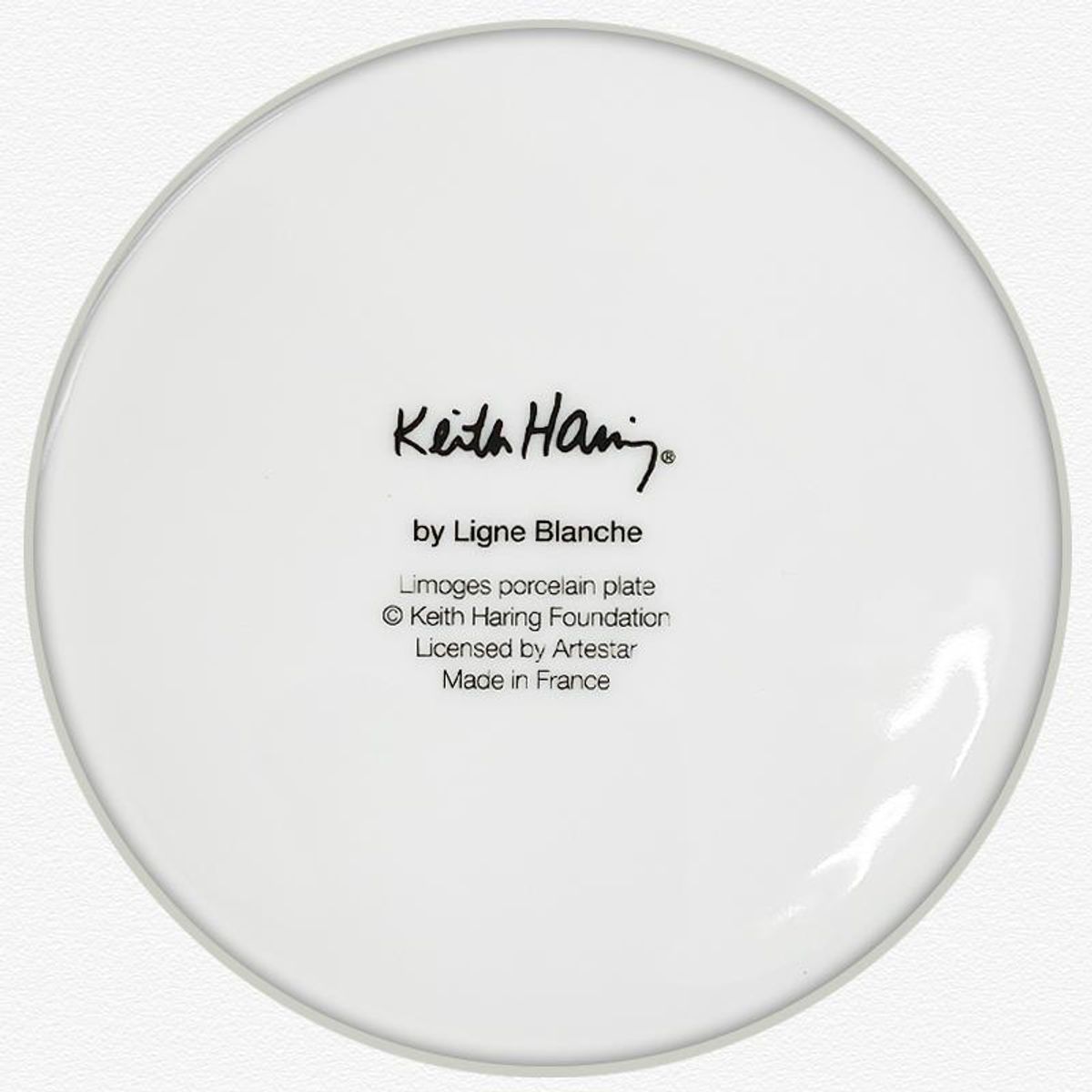 Keith Haring (1958-1990), "Man-Dog" Framed Limoges Porcelain Plate.