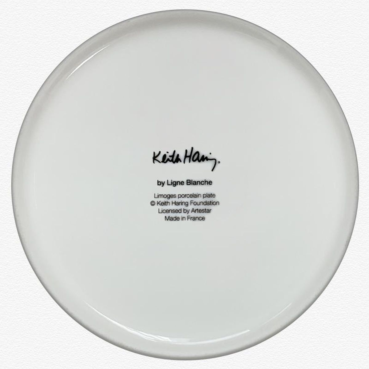 Keith Haring (1958-1990), "Black Pattern" Framed Limoges Porcelain Plate.