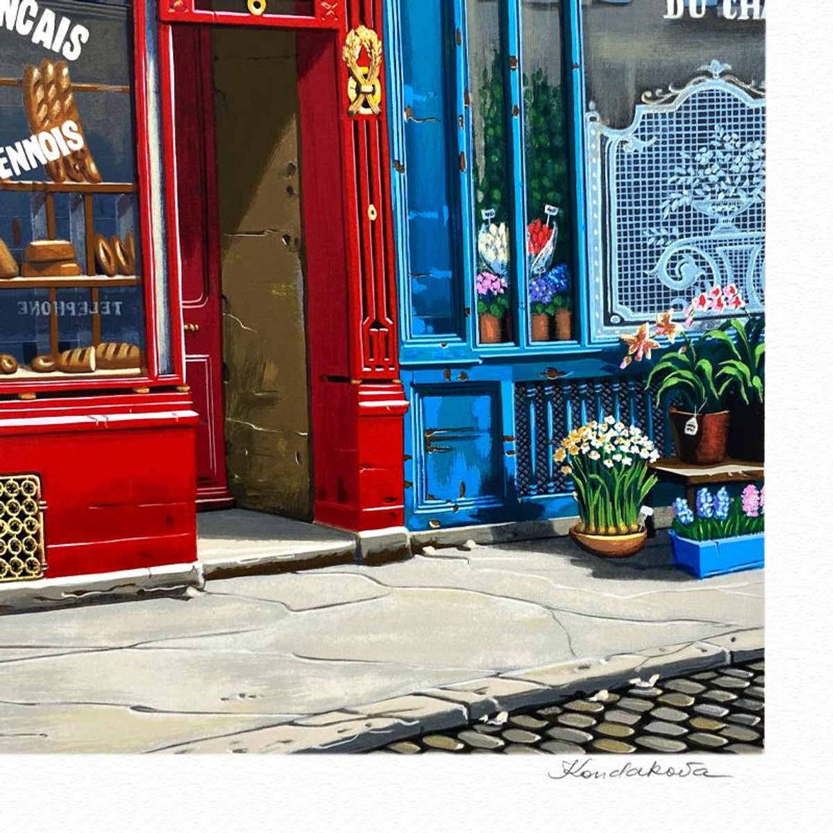 Liudmila Kondakova, "28 Boulangerie" Limited Edition Serigraph, Numbered and Hand Signed with Certificate of Authenticity