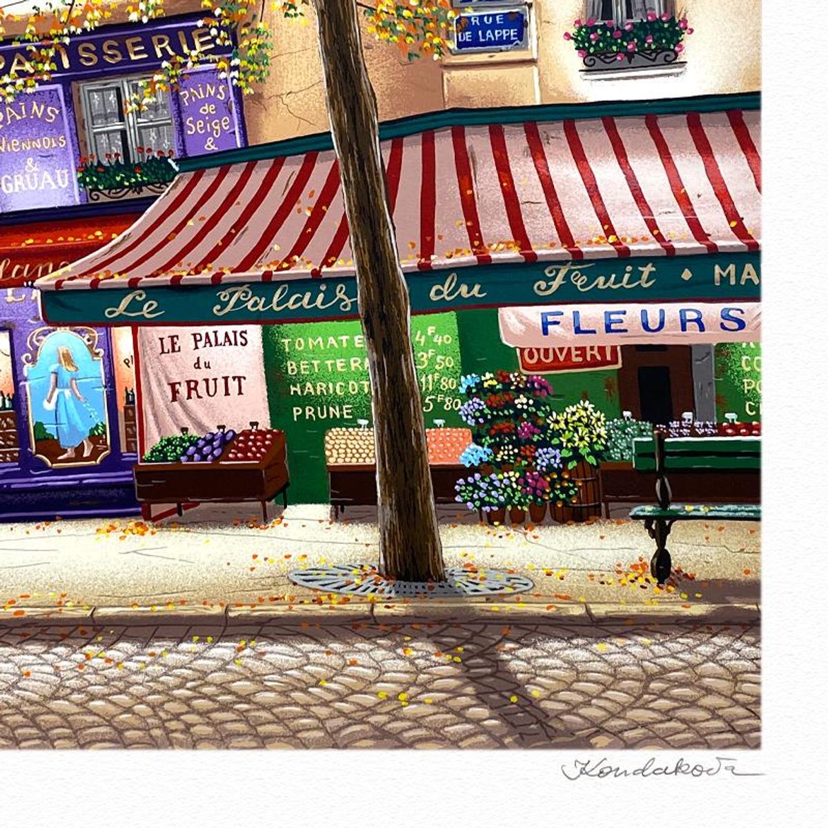 Liudmila Kondakova, "Eiffel Tower at Dawn" Limited Edition Serigraph, Numbered and Hand Signed with Certificate of Authenticity