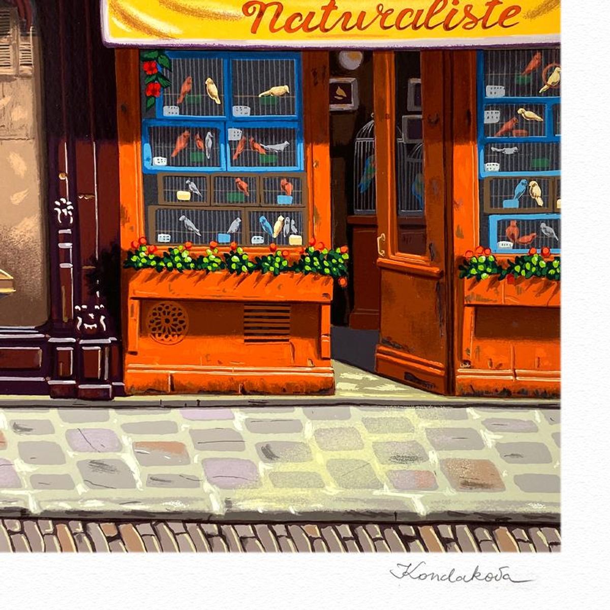Liudmila Kondakova, "Homage to Mucha (Sidewalks of Paris)" Limited Edition Serigraph, Numbered and Hand Signed with Letter of Authenticity