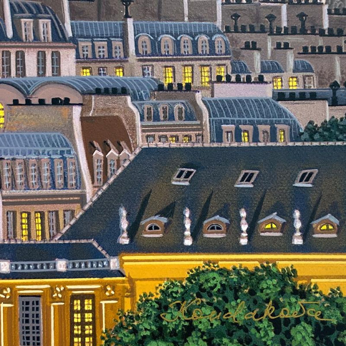Liudmila Kondakova, "La Tour Eiffel (Toujours Paris)" Limited Edition Serigraph on Gesso Board, Numbered and Hand Signed with Letter of Authenticity