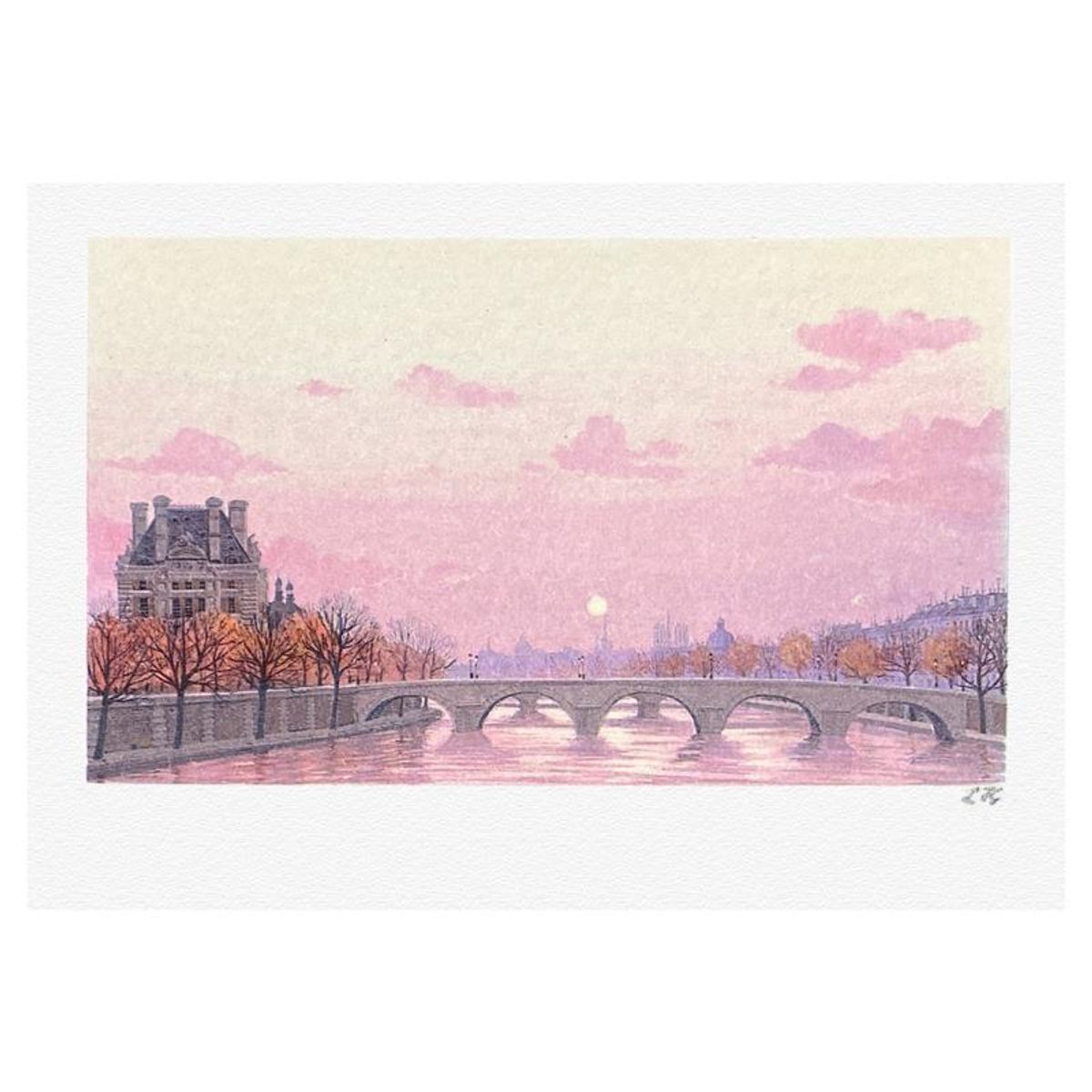 Liudmila Kondakova, "L'Automne a Paris" Limited Edition Lithograph, Numbered and Hand Signed with Letter of Authenticity