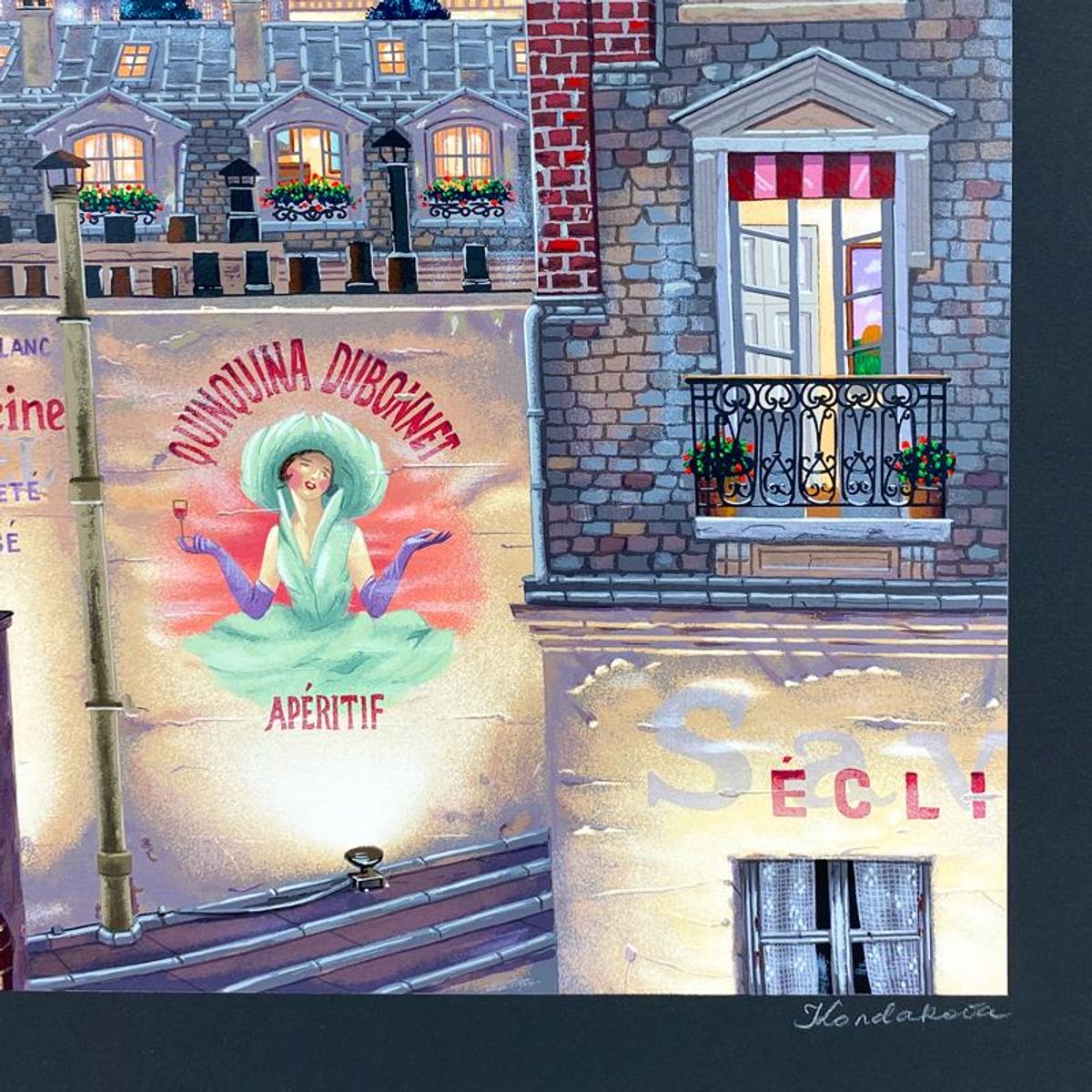 Liudmila Kondakova, "Paris Evening (Rooftops of Paris)" Limited Edition Serigraph, Numbered and Hand Signed with Letter of Authenticity