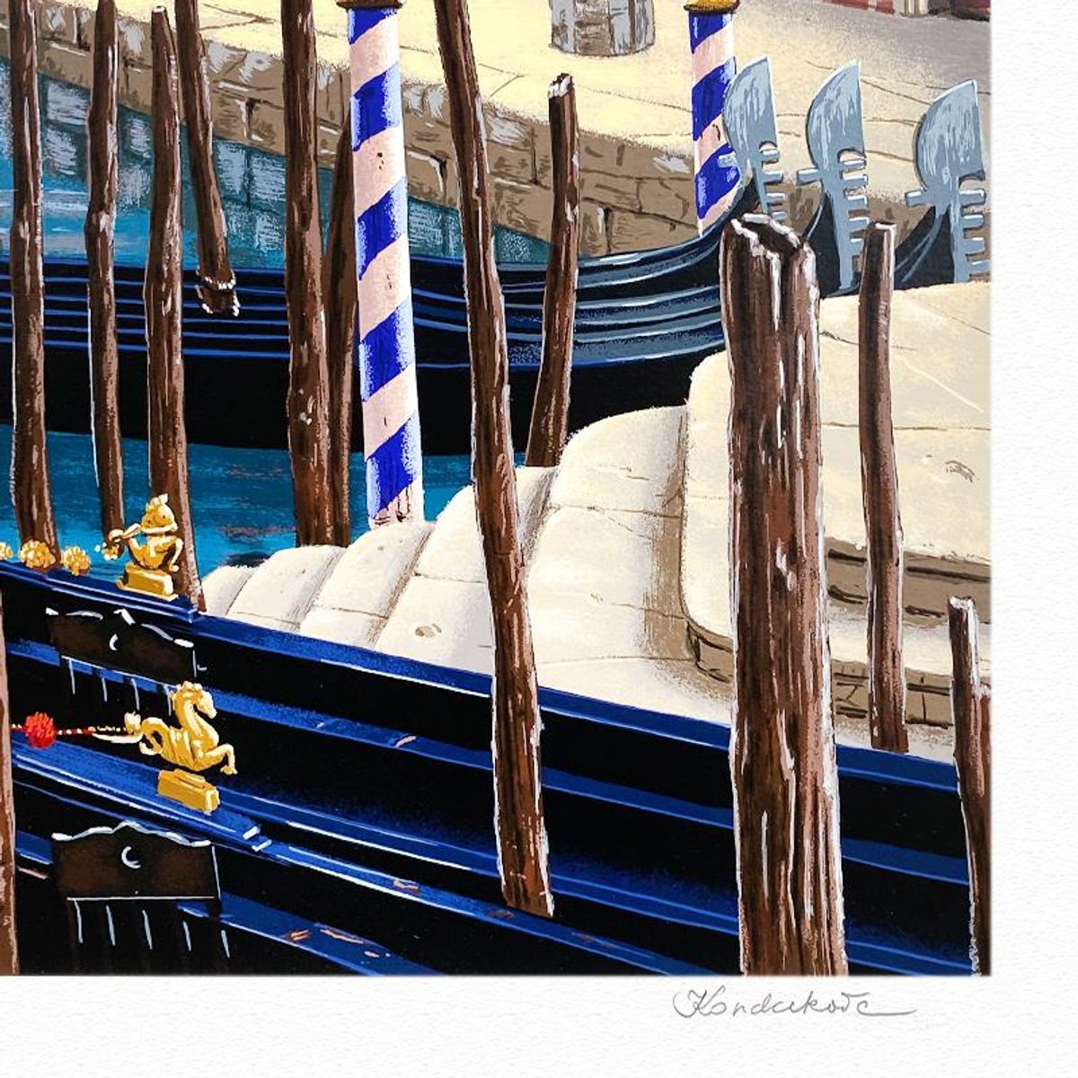 Liudmila Kondakova, "Rialto Bridge at Sunset" Limited Edition Serigraph, Numbered and Hand Signed with Certificate of Authenticity