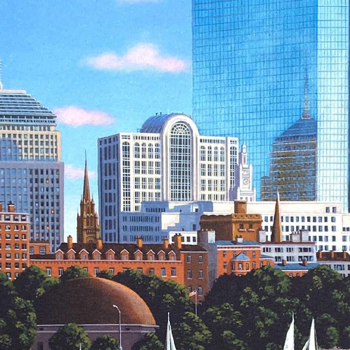 Liudmila Kondakova, "Sailboat Harbor, Boston" Limited Edition Lithograph, Numbered and Hand Signed with Certificate of Authenticity