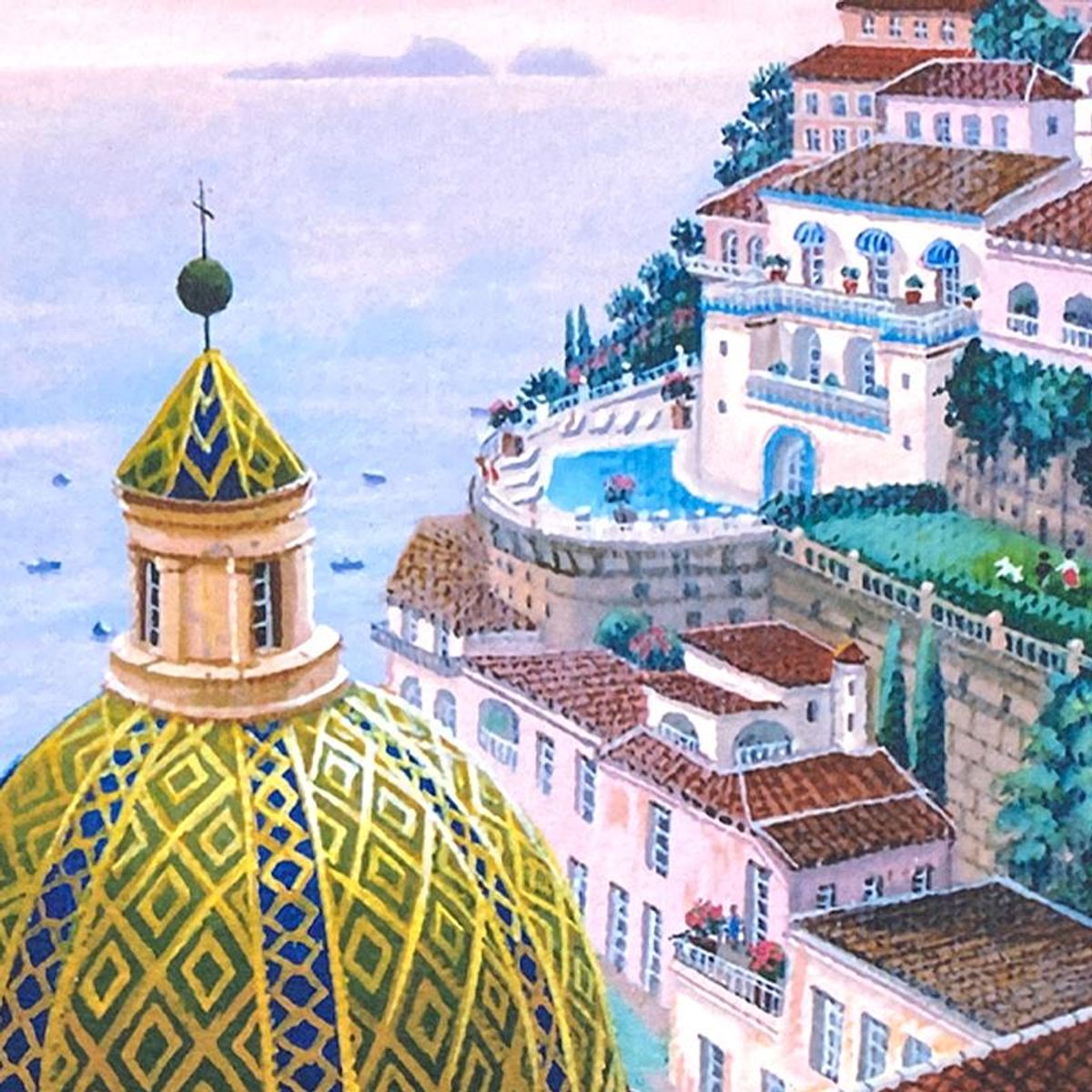 Liudmila Kondakova, "Santa Maria Assunta" Limited Edition Lithograph, Numbered and Hand Signed with Certificate of Authenticity