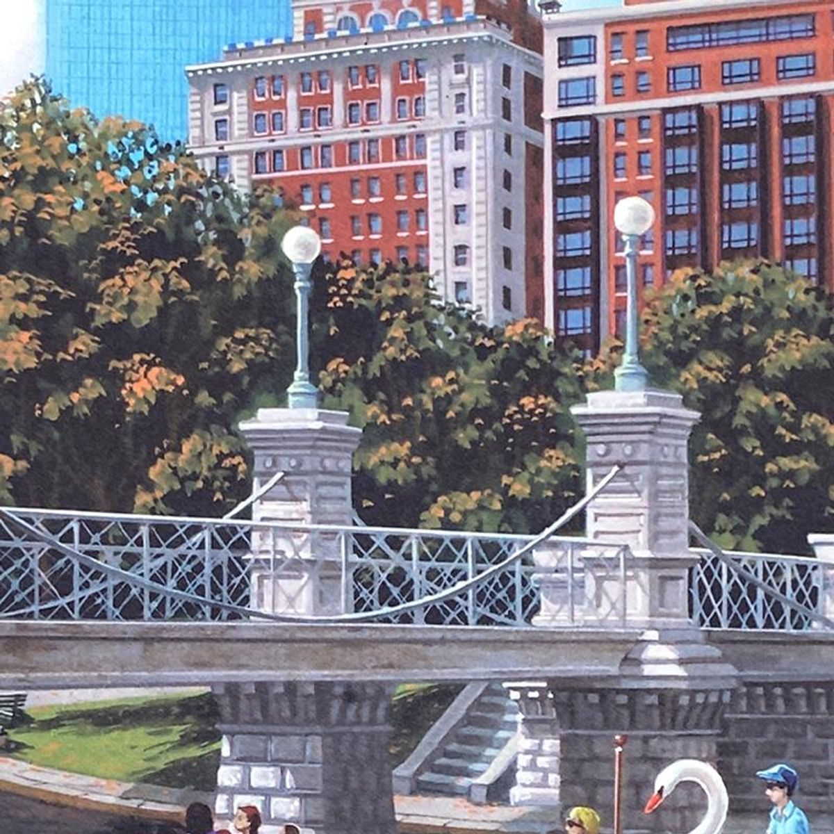 Liudmila Kondakova, "Swan Ferry, Boston" Limited Edition Lithograph, Numbered and Hand Signed with Certificate of Authenticity