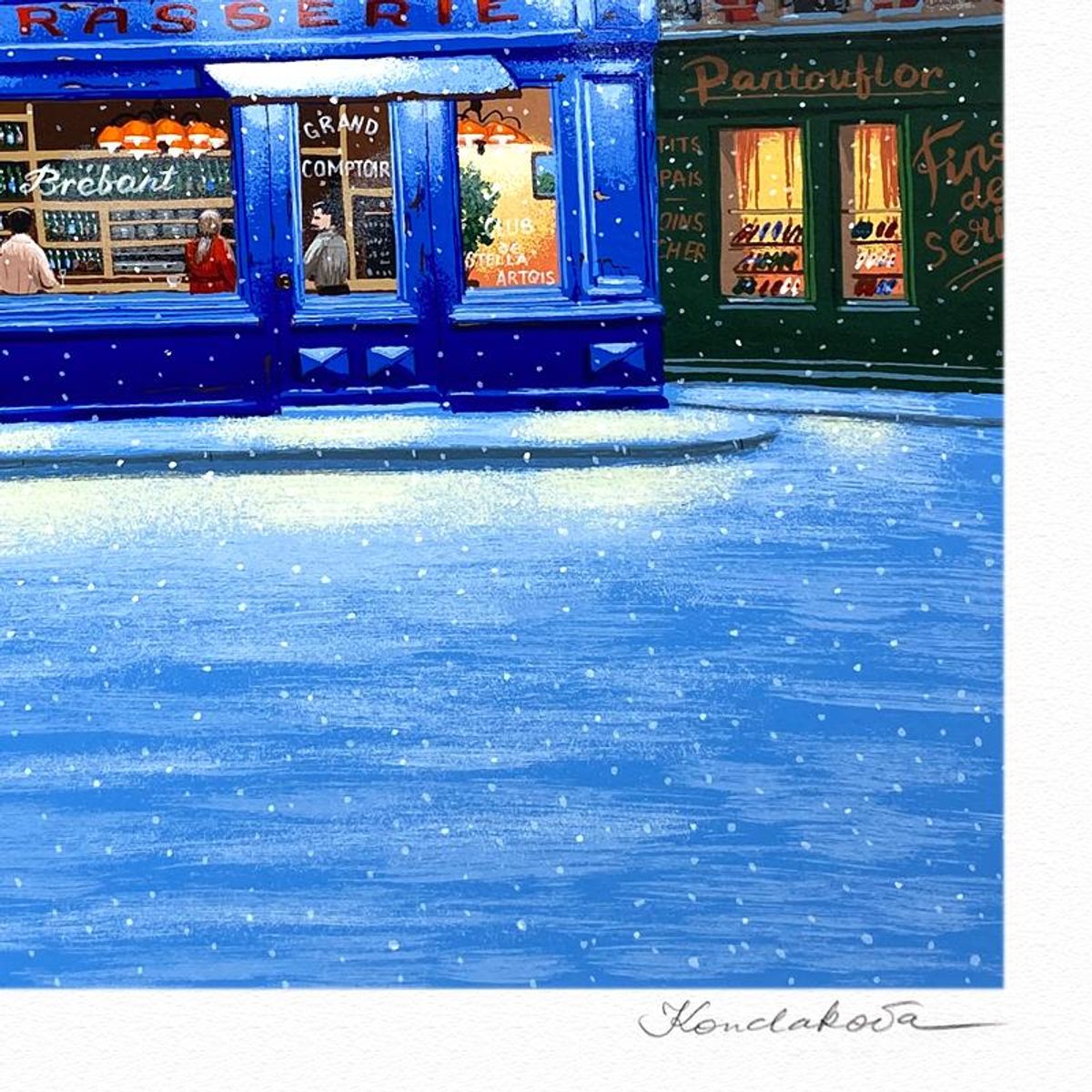 Liudmila Kondakova, "Winter in Paris" Limited Edition Serigraph, Numbered and Hand Signed with Certificate of Authenticity