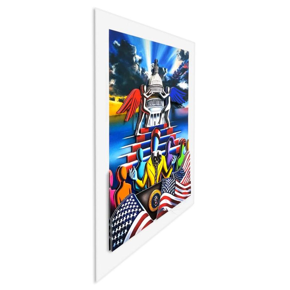 Mark Kostabi, "The Dawn is Ours" Limited Edition 3D Construction, Numbered and Hand Signed with Letter of Authenticity.