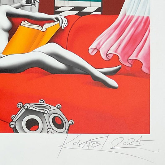 Mark Kostabi, "Elegance in Enlightenment" Hand Signed Limited Edition Serigraph with Certificate of Authenticity.