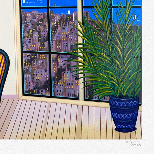Fanch Ledan, "Penthouse Over the Bay" Limited Edition Serigraph, AP Numbered and Hand Signed with Letter of Authenticity