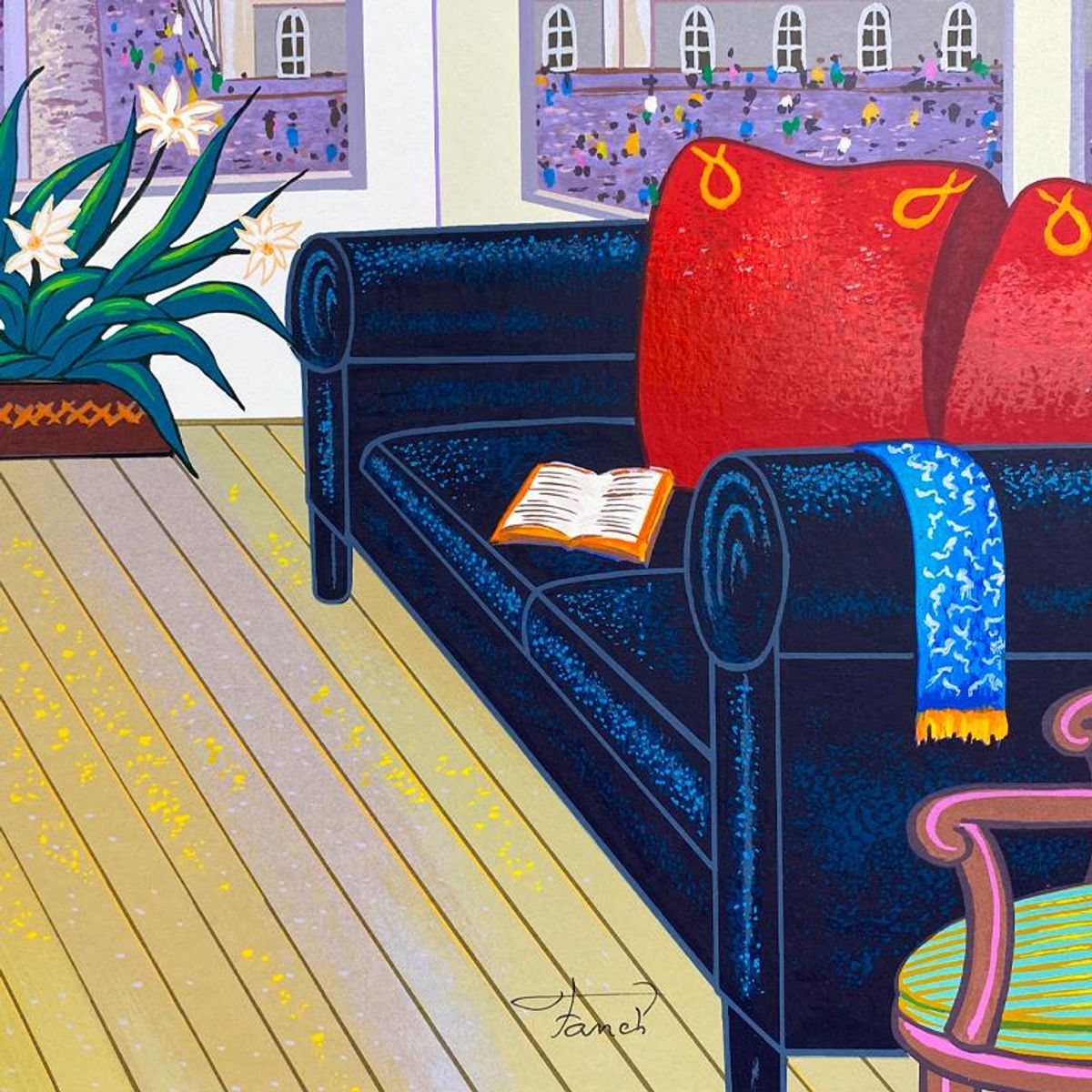 Fanch Ledan, "Interior with Lautrec" Limited Edition Serigraph, EA Numbered and Hand Signed with Letter of Authenticity