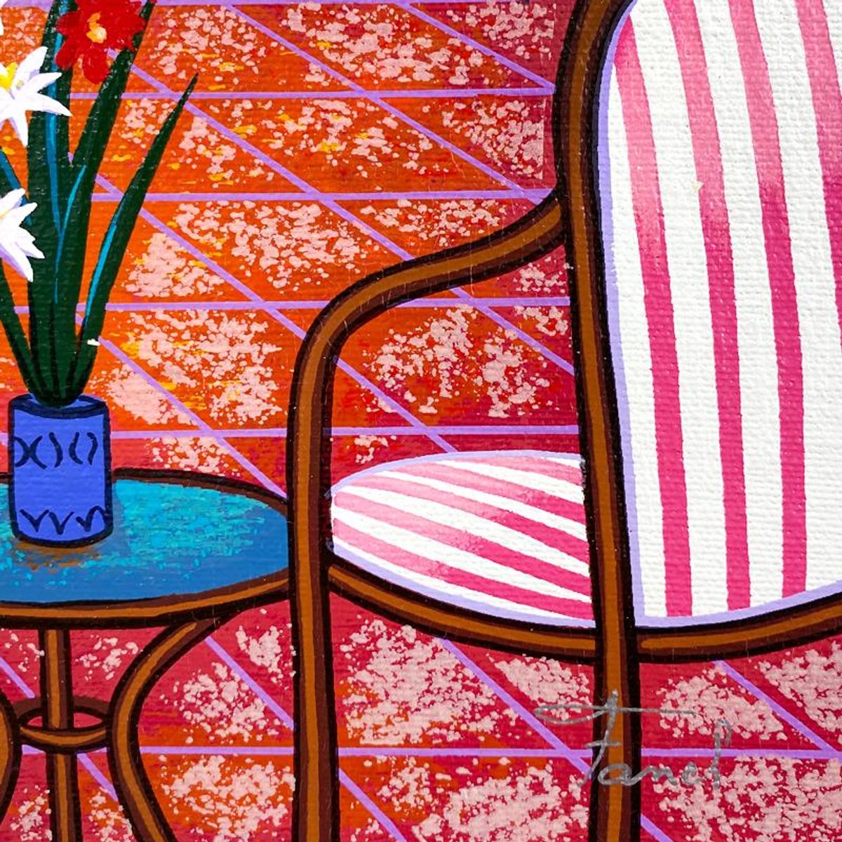 Fanch Ledan, "Interior with Salvador Dali" Limited Edition Serigraph on Canvas, AP Numbered Inverso and Hand Signed with Letter of Authenticity