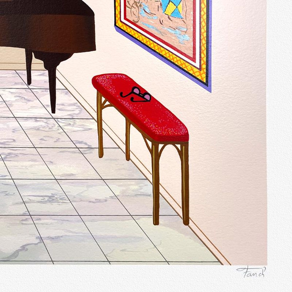 Fanch Ledan, "Interior with Four Picassos" Limited Edition Serigraph, EA Numbered and Hand Signed with Letter of Authenticity