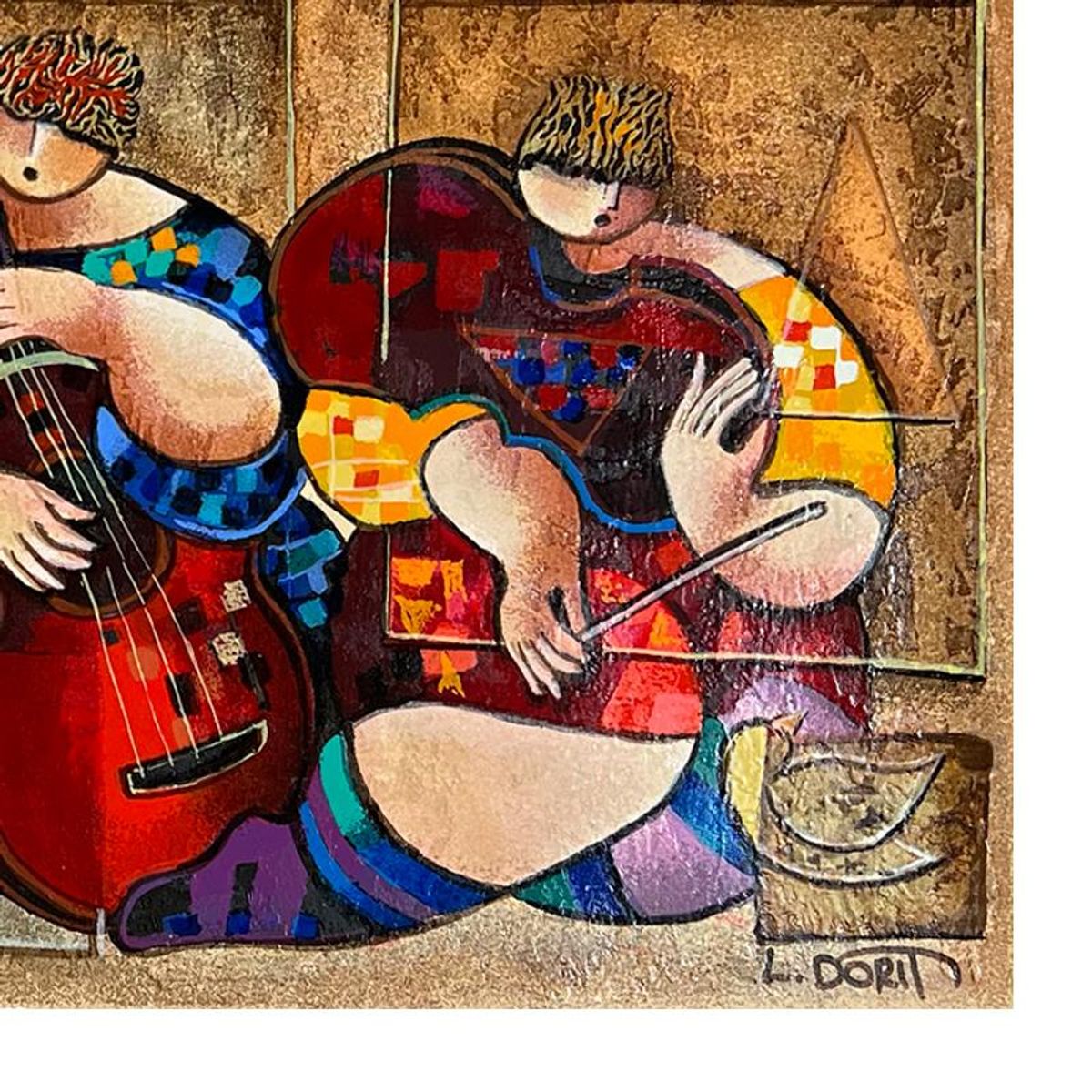 Dorit Levi, "Chess Players" Limited Edition Serigraph, Hand Signed and Numbered with Letter of Authenticity.